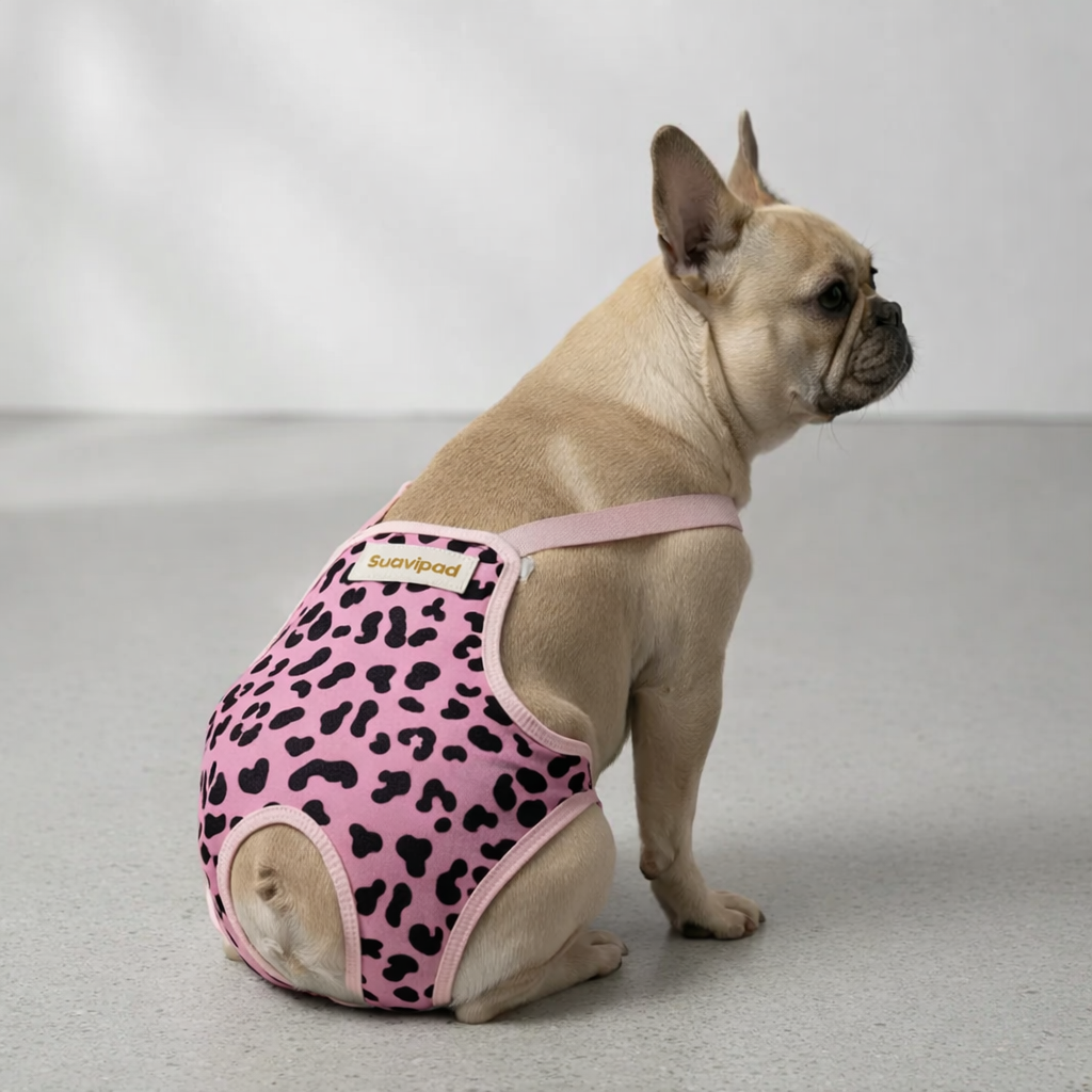 Pañal para perra reutilizable y ajustable