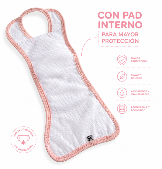 Pañal para perra reutilizable y ajustable