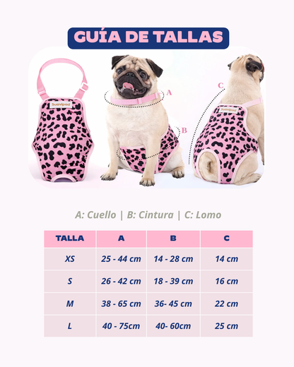 Pañal para perra reutilizable y ajustable